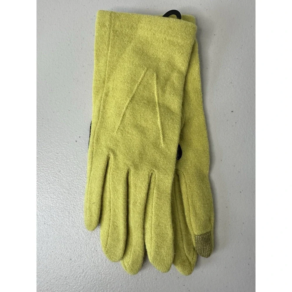 Lane Bryant Touch Gloves Size L Wool blend Chartreuse Lightweight